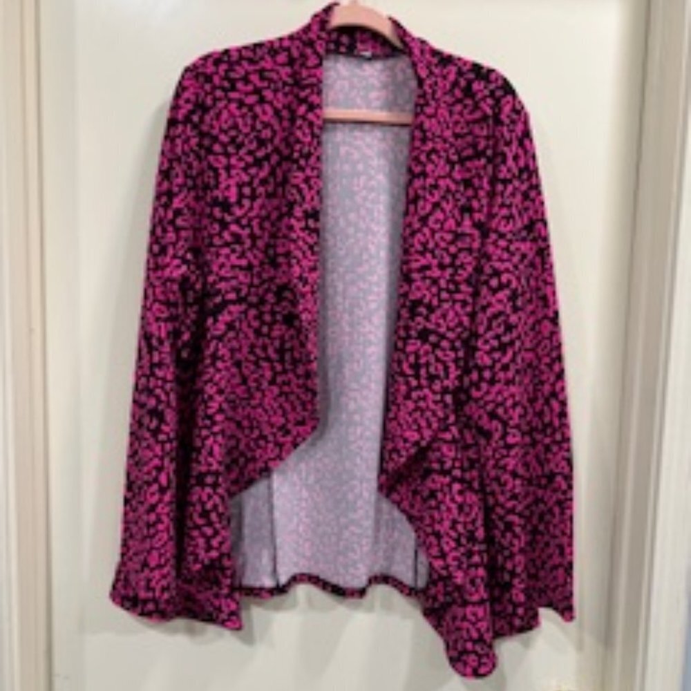 Pink Leopard Cardigan 2X